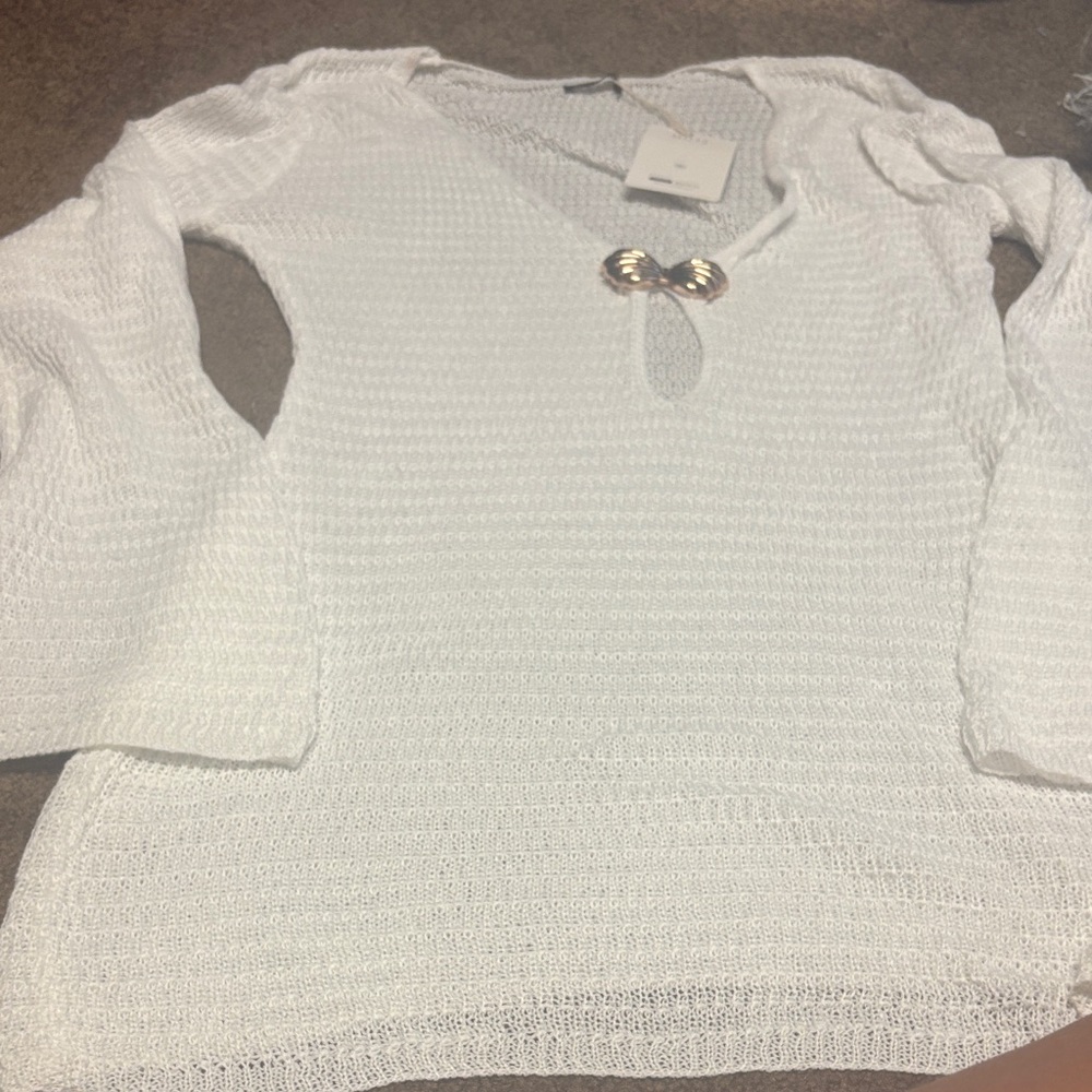 MOTF White Knit Swim Coverup